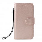 Wholesale Galaxy S8 Plus Folio Flip Leather Wallet Case with Strap (Rose Gold)